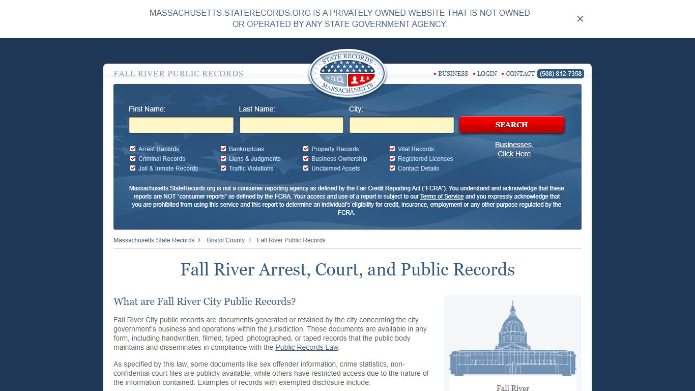 Fall River Arrest and Public Records - StateRecords.org